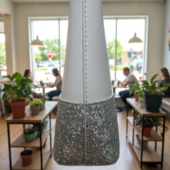 Kate Spade New York Flash Glitter Glimmer Crossbody Grey Silver (NWT) - Picture 3 of 10